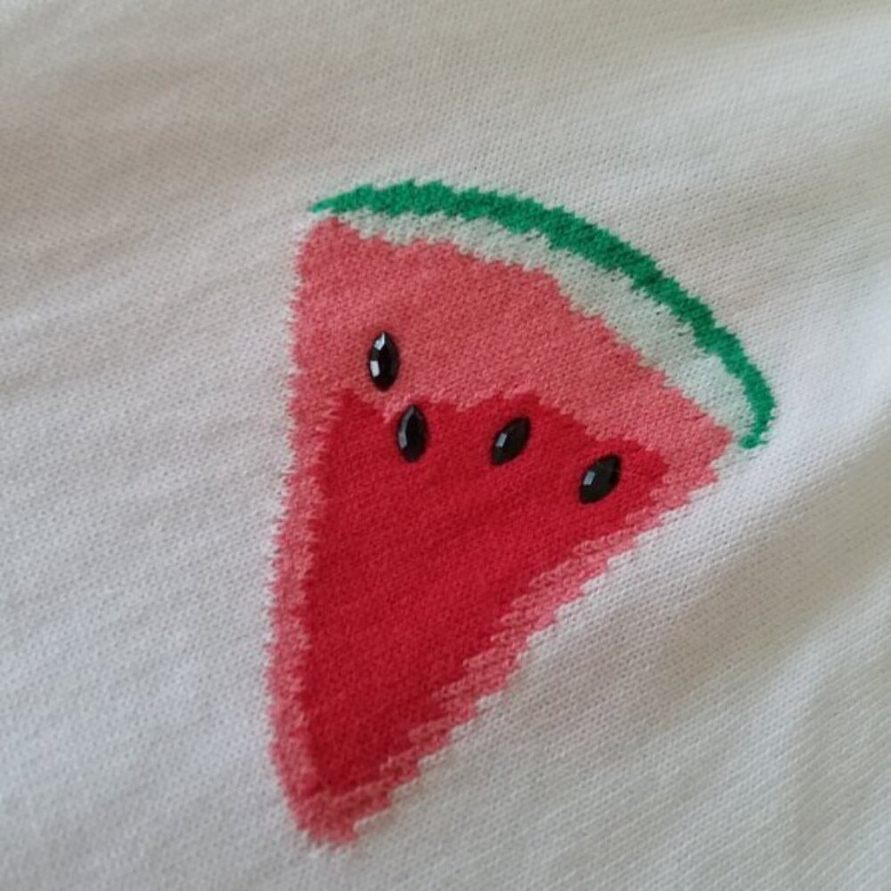 Womens Size M SS summer top -jeweled watermelon! - Picture 4 of 4